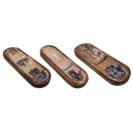 DKD Home Decor Bandeja Vaciabolsillos Árabe Marrón Multicolor Mango 10 x 3 x 28 cm Precio: 34.89000031. SKU: B1CGEXEZDL