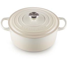 Le Creuset 21177267164430 Signature Roaster redondo de hierro fundido de 26 cm, color merengue