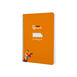 Liderpapel Cuaderno Espiral A5 Tapa Dura 80 Hojas Cuadro Pautado 3mm Color Naranja