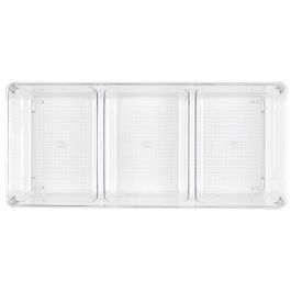 Cook Concept Cubeta Nevera Transparente con 3 Compartimentos Organizar Comida 34x15,2x7,5 cm