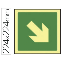 Syssa Señal de Vía de Evacuación PVC Fotoluminiscente Informativa 224x224 mm