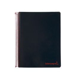 Cuaderno Espiral Liderpapel A4 Micro Wonder Tapa Plastico 120H 90 gr Cuadro 5 mm 5 Bandas 4 Taladros Color Negro