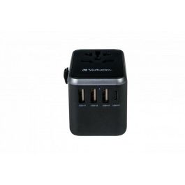 Verbatim Adaptador Universal de Viaje Uta-04 con 1 Puerto Usb-C (61W PD), 3 Puertos Usb-A y 1 Puerto Usb-C (12W)