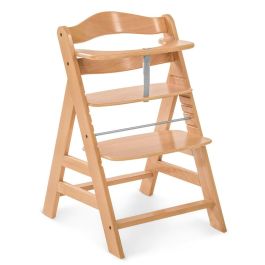 Hauck Trona Bebé Madera Evolutionary Alpha + / Natural Evolutiva, Asiento y Reposapiés Ajustables, Arnés 5 Puntos, 6 Meses a 90kg