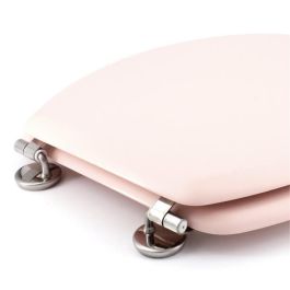 Gelco Design Asiento de Inodoro Dolce, Bisagras de Acero Inoxidable, Fabricado en Madera Moldeada, Color Cristal Rosa