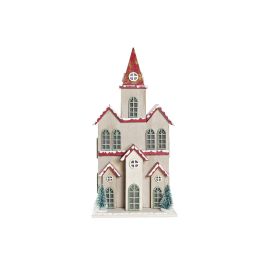DKD Home Decor Casa Navidad Fantasía con LED MDF Rojo Verde Blanco 8x28x13 cm Pack 2 Unidades Funciona con 2 Pilas AAA