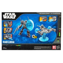 Hasbro Transformers Star Wars: The Mandalorian Figura Convertible Caza Estelar N-1 de 19 cm. Juguete Coleccionable que se Transforma de Personaje a Nave con Efectos de Combate