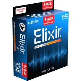 Elixir Pack 3 - Juegos Cuerdas Eléctrica Nanoweb Nickel P. Steel Super Light 9-42 Precio: 28.58999979. SKU: B1DKYRXYNS
