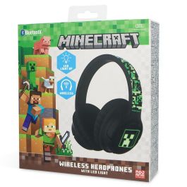 OTL Technologies Auriculares Inalámbricos Gaming Minecraft LED Bluetooth 5.3 con Micrófono y hasta 50h Batería