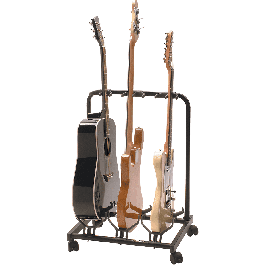 QUIKLOK Soporte Universal de Suelo para 3 Guitarras Acero Negro 795mm Alto