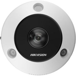 Hikvision Cámara IP fisheye 12M 4K DeepinView 1.29mm IR15 DWDR H.265+ interior 12V/PoE. Audio, alarma