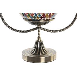 DKD Home Decor Lámpara Sobremesa Árabe Casablanca Metal Cristal Multicolor 32.5 x 47.5 x 16 cm (2 Unidades)