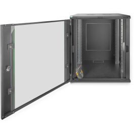 DIGITUS Carcasa de Pared Dynamic Basic 16U 600x600mm Negro - Bastidor de red con paneles laterales desmontables