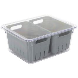 Cook Concept Caja con 2 Cubetas Nevera para Frutas y Verduras 22,5x17,5 cm