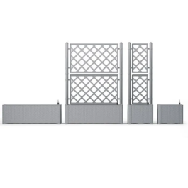 Stefanplast Jardinera Italia Rectangular con Rejilla Gris Piedra 100x43x142cm