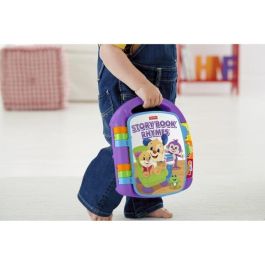 Fisher-Price PRECIO-PESCADOR Libro interactivo de perritos, aprende letras y números con botones iluminados, +6 meses con asa de transporte