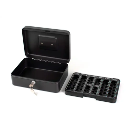 Q-connect Caja caudales 250x180x90 mm Negra con Portamonedas