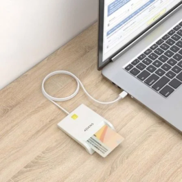 AISENS - LECTOR DE TARJETA INTELIGENTE DNI, BLANCO