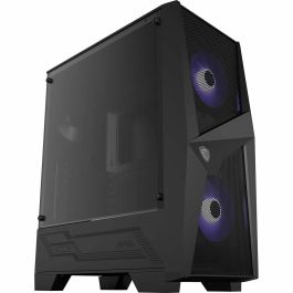 MSI MAG Forge 100M Midi Tower Negro Transparente con Iluminación Púrpura y Panel de Vidrio Templado para PC Gaming