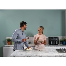Ninja AF300EU Freidora de Aire 6 en 1 Dual Zone 7.6L, Cocina 2 Alimentos a la Vez, Max Crisp, Asar, Hornear, Deshidratar, Recalentar
