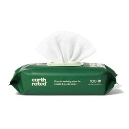 Earth Rated Toallitas Sin Perfume 100 Unidades Hipoalergénicas para Perros Aseo Diario con Aloe Vera y Manzanilla