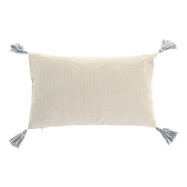 DKD Home Decor Cojín Urban Blanco Azul 30 x 50 cm (2 Unidades) de Poliéster con Cremallera