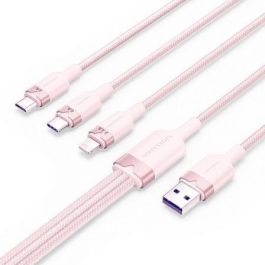 Cable USB 2.0 Lightning Vention CTRPG/ USB Macho/ USB Tipo-C Macho - MicroUSB Macho - Lightning Macho/ 1.5m/ Rosa Precio: 9.9499994. SKU: B1FGYPEMMV