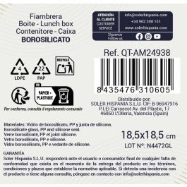 Inde Fiambrera Cuadrada Hermética Ambare 18.5x18.5 cm 1.1 L (6 Unidades)