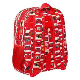 Mochila Escolar Cars Let's race Rojo Blanco (32 x 38 x 12 cm)