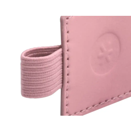 Antartik Portaboligrafos Autoadhesivo Rosa PU 40x40 mm con Banda Elástica