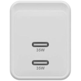 HYPER HJG35EU Cargador de Dispositivo Móvil para Smartphone y Auriculares, Carga Rápida, Blanco, Interior, Corriente Alterna, 2 Puertos USB Tipo C