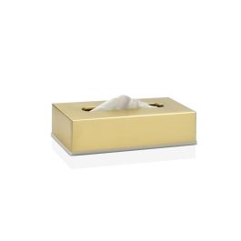 Andrea House Caja de pañuelos de acero inoxidable dorado 25.5 x 13 x 6.5 cm Precio: 35.50000003. SKU: B1HD7PP97V