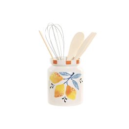 DKD Home Decor Bote Utensilios Mediterraneo Amarillo Azul 11.5 x 25 x 11.5 cm Set de 5 Piezas Dolomite MDF Metal Colección Limones 25 Precio: 17.5899999. SKU: B1A9X9425K