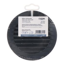 Edm Rejilla de ventilación redonda empotrable con mosquitera Ø100mm ABS gris antracita