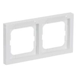 Busch-Jaeger BJ 1732-184 NSK Marco para 2 interruptores horizontal con ventana transparente, color blanco puro, termoplástico, diseño sin tornillos