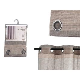 Cortina Giftdecor 140x260 cm, 8 anillas, color gris beige, 100% poliéster (6 Unidades) Precio: 64.79000055. SKU: S3601573