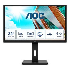 AOC Monitor Q32P2 31.5" 2K QHD (2560x1440) IPS, 4ms, 75Hz, HDMI, DisplayPort, USB-Hub, Altavoces, Negro Precio: 240.50000051. SKU: B194L3Q4KF