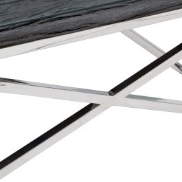 Mesa Centro Negro Madera / Acero Salón 100 X 100 X 48 cm