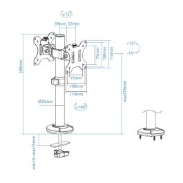 TOOQ SOPORTE MESA 2 PANTALLAS GIRA INCLI 17-32 NEGRO TOOQ SOPORTE MESA 2 PANTALLAS GIRA INCLI 17-32 NEGRO