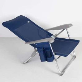 Silla playa aluminio plegable 6 posiciones madeira 46x58x87 cm Silla playa aluminio plegable 6 posiciones madeira 46x58x87 cm