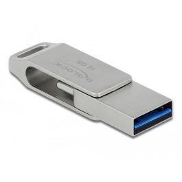 DeLOCK USB 3.2 Gen 1 Tipo-C + Tipo-A Memoria USB 16GB - Carcasa Metálica