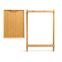 Kinvara Mesa Plegable de Bambú Natural 50x36x64,5 cm - Ideal para Espacios Reducidos (4 Unidades)