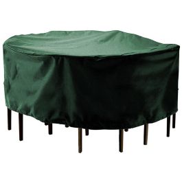 Altadex Funda Protectora para Mesa y Sillas Ø325x90cm, Poliéster 240g/m² Impermeable y Transpirable, Uso Interior/Exterior, Verde