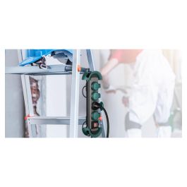 Bachmann 500.200 HOOK Outdoor - Alargador 4 Tomas Schuko con Interruptor y Tapa IP44, 4 metros, Color Verde