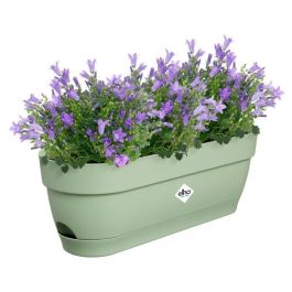 Elho ELH8711904521745 Plantador Rectangular con Depósito de Agua de Plástico, Ø 50 cm, Verde