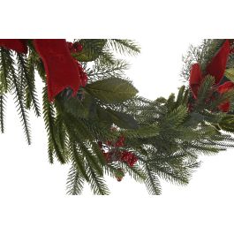 DKD Home Decor Guirnalda de Navidad Tradicional, 35 Leds, Verde Rojo, 180 cm Alto (2 Unidades), de PVC, funciona con Pilas AA