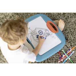 Smoby SMO3032164107131 Pizarra portátil 3 usos diferentes: rotulador borrable, 4 páginas para colorear y paño de limpieza