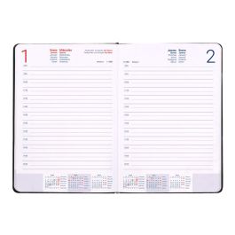 Agenda Encuadernada Liderpapel Mykonos A5 2025 Dia Pagina Color Negro Papel 70 gr