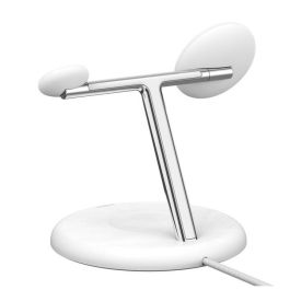 Belkin WIZ023VFWH Base de Carga Inalámbrica 3 en 1 Qi2 15W para iPhone, Apple Watch y AirPods, Blanco