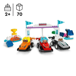 Lego Duplo Juego de Construcción Coches de Carreras y Pilotos del Equipo de F1 para Niños a partir de 24 meses